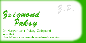 zsigmond paksy business card